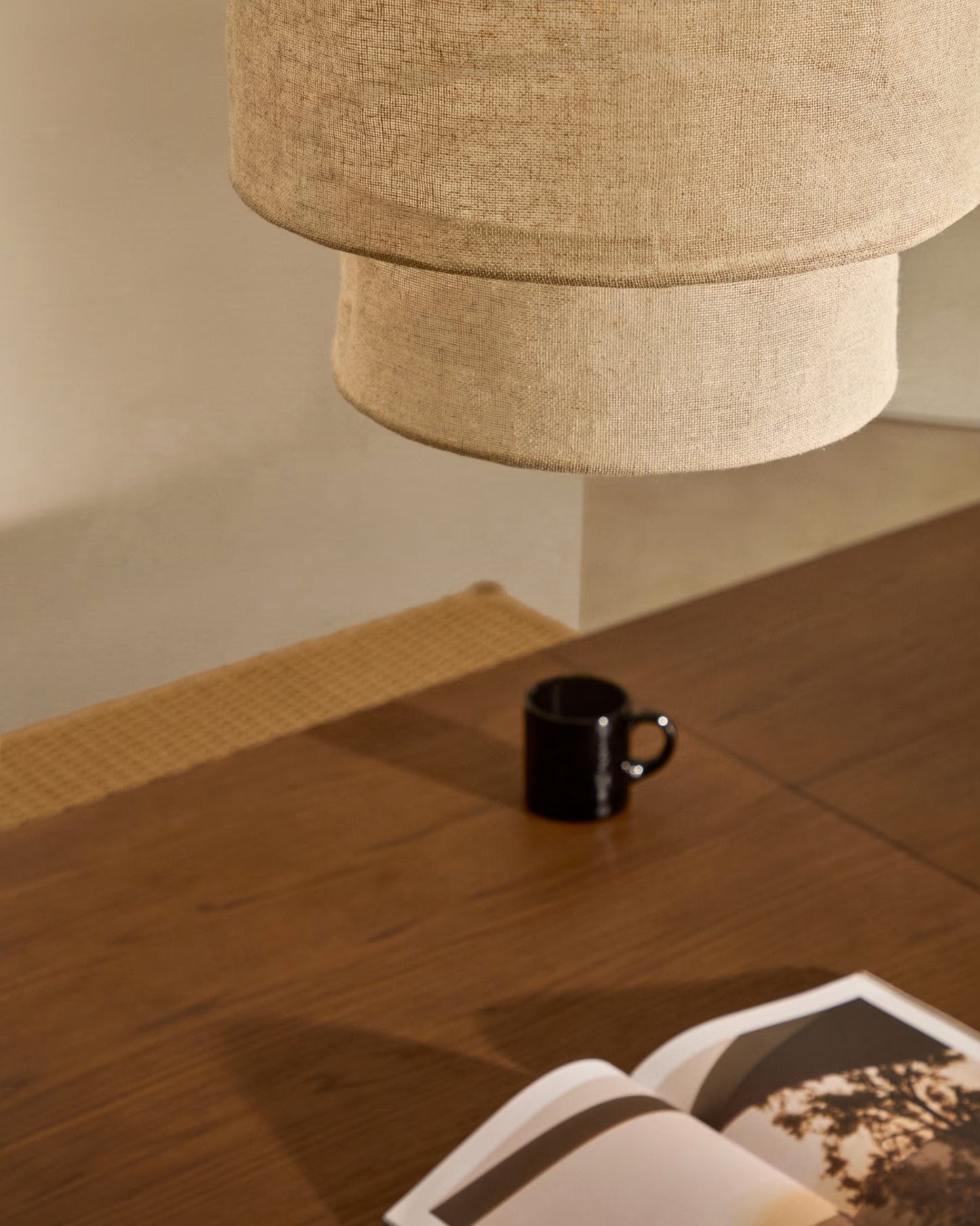 Kave Home Mariela Linen Ceiling Lamp Shade in a Beige Finish Ø 40 x 34 cm