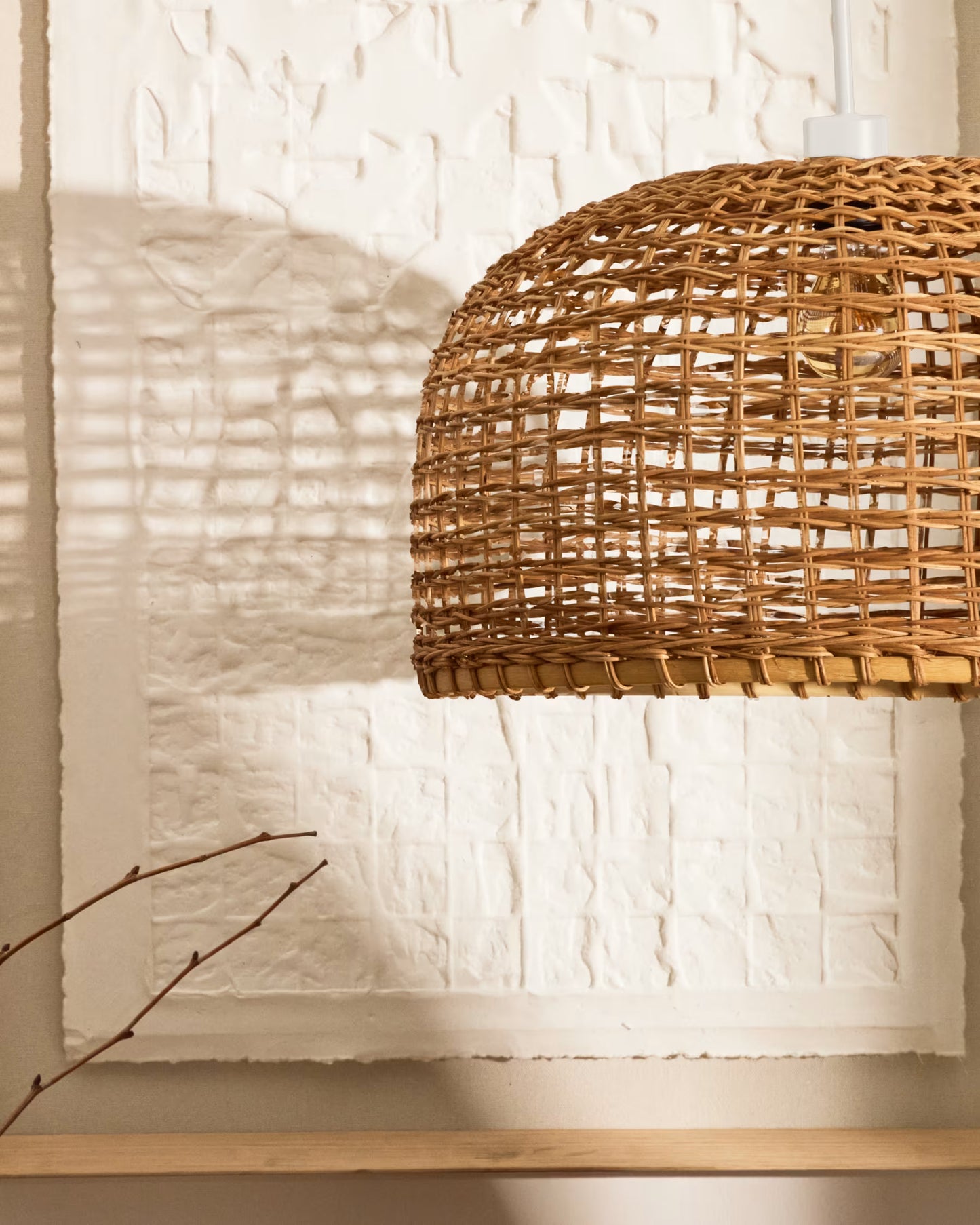 Kave Home Dakira Ceiling Lamp Shade in Rattan with Natural Finish Ø52cm