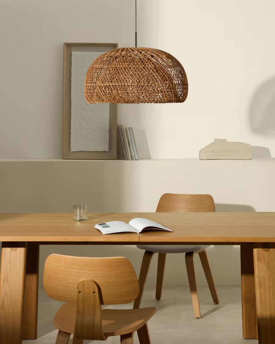Kave Home Isora Rattan Ceiling Lamp Shade with Natural Finish Ø60cm