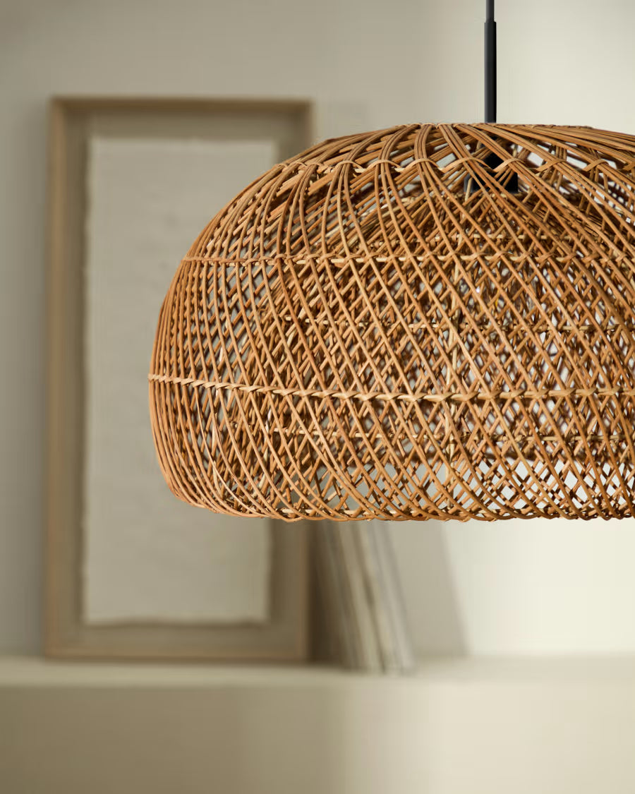 Kave Home Isora Rattan Ceiling Lamp Shade with Natural Finish Ø60cm