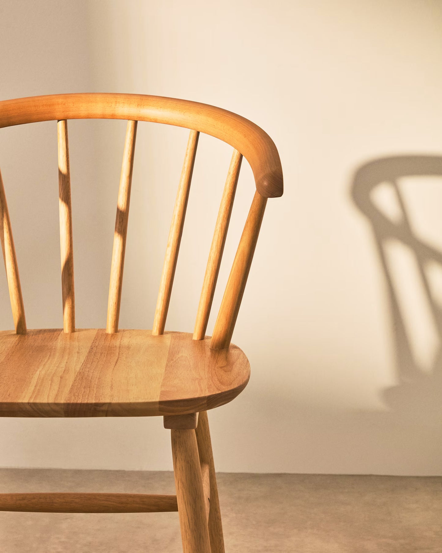 Kave Home Trise MDF and Solid Rubber Wood Chair with Natural Lacquer
