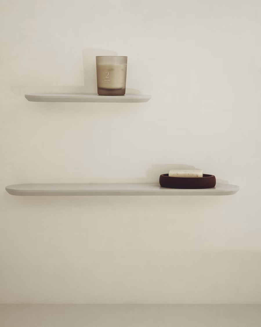 Kave Home Arely Set of 2 MDF Shelves with Beige Lacquer Finish 35 cm/55 cm