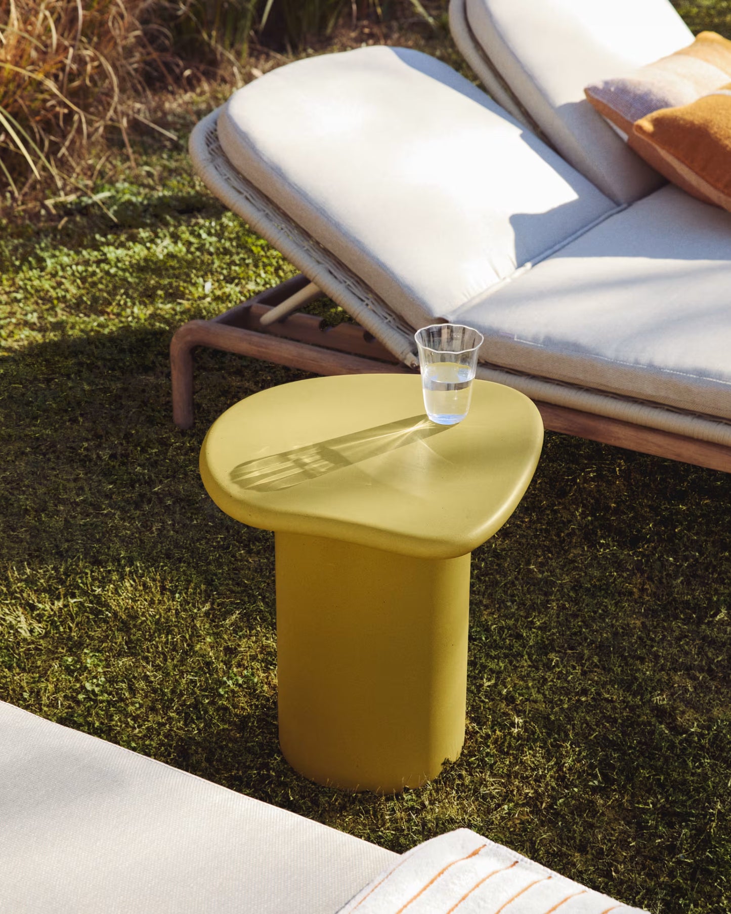 Kave Home Macarella Side Table in Mustard Concrete 48 x 47cm