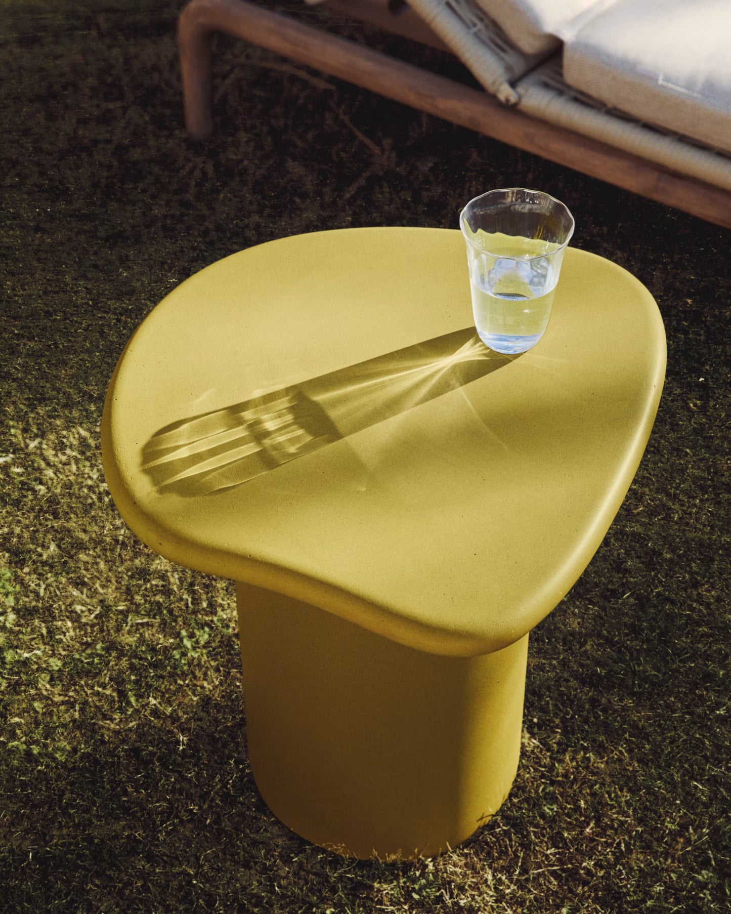Kave Home Macarella Side Table in Mustard Concrete 48 x 47cm