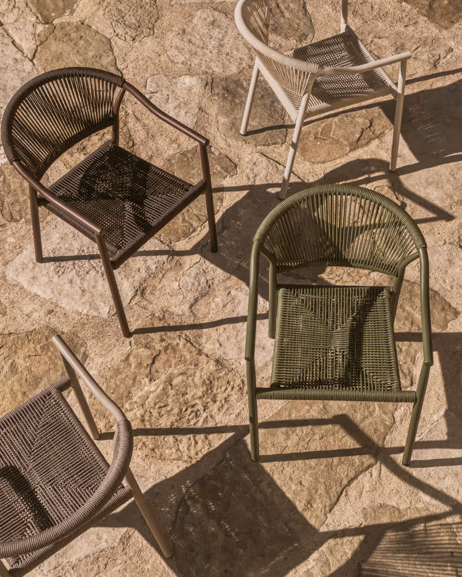 Kave Home Livadia Stackable Outdoor Chair in Green Aluminium