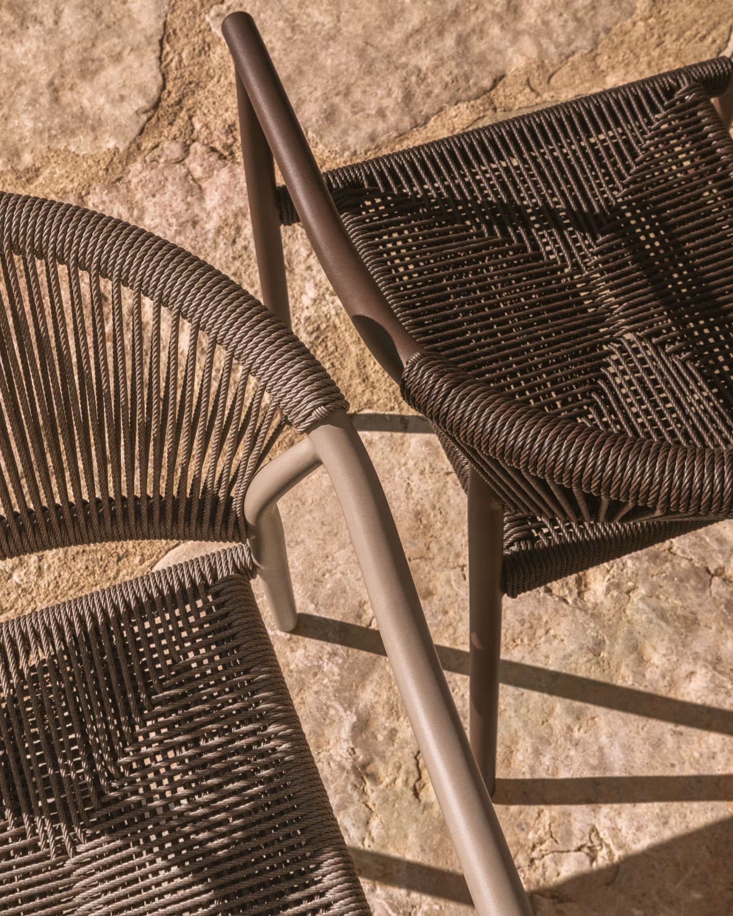 Kave Home Livadia Stackable Outdoor Chair in Brown Aluminium