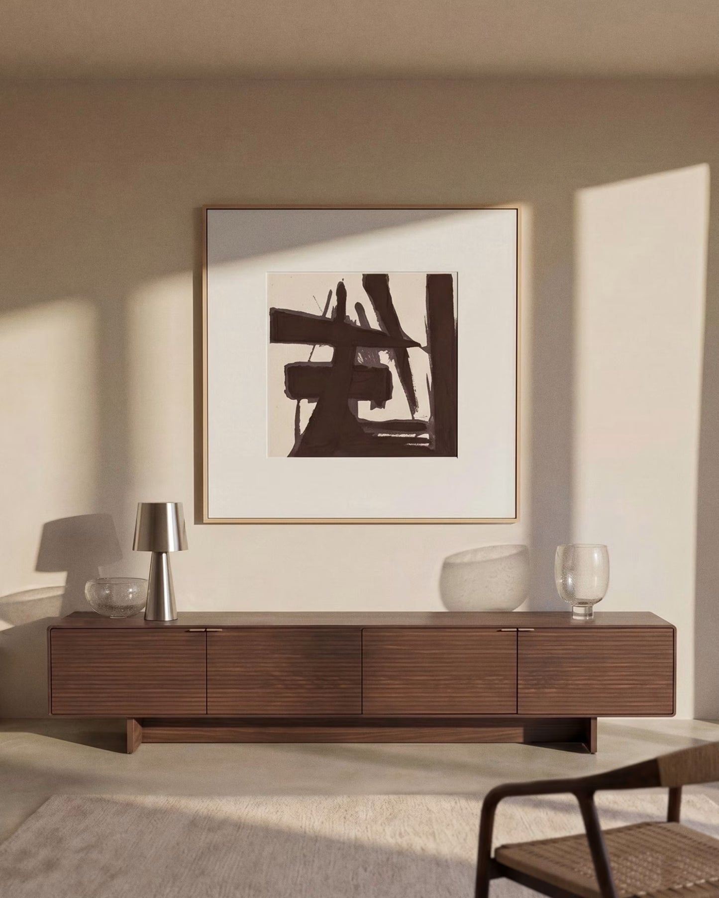 Kave Home Norlen 4-Door TV Stand in Walnut Veneer FSC Mix Credit 200 x 46 cm