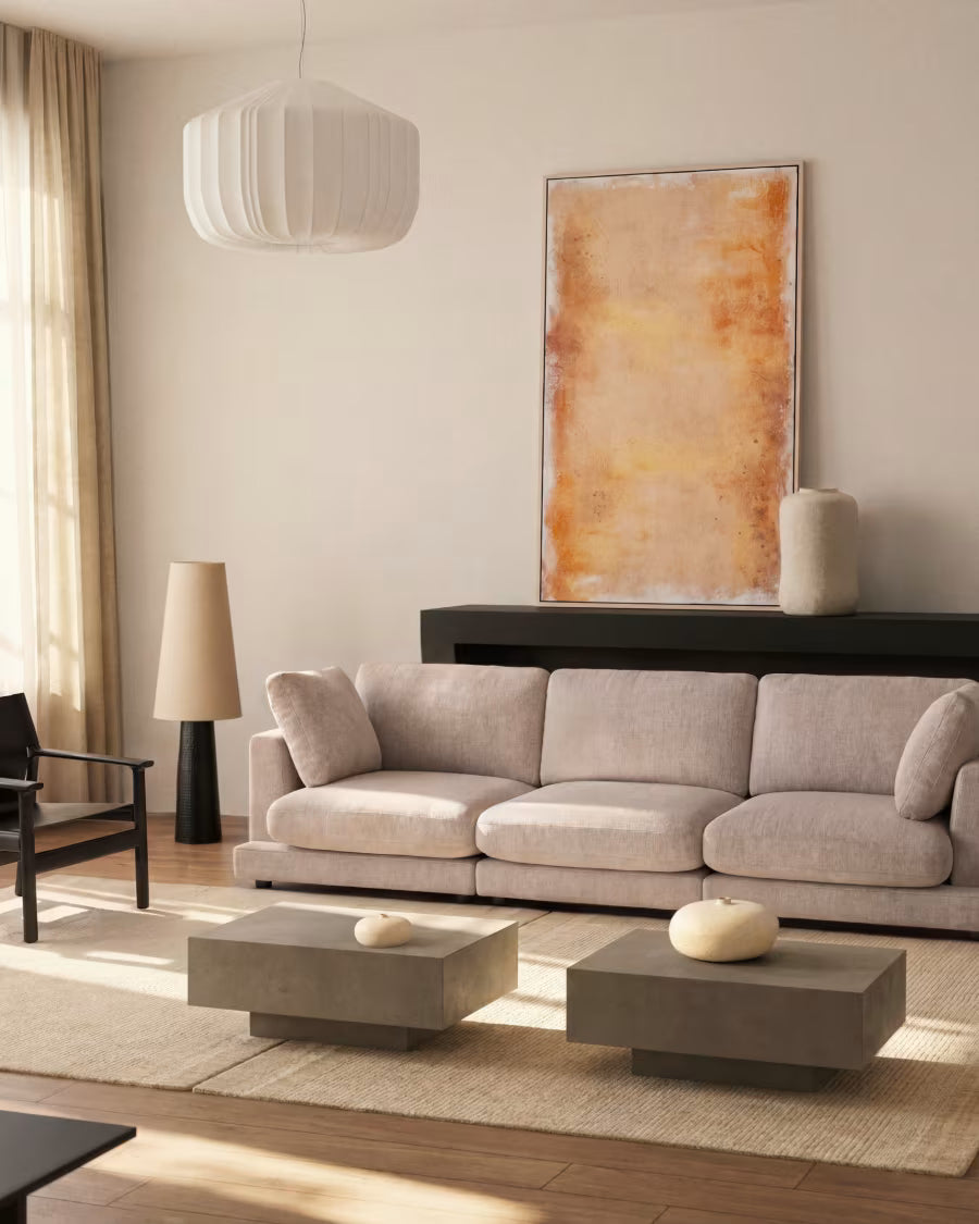 Kave Home Rustella Cement Coffee Table, 80 x 60 cm