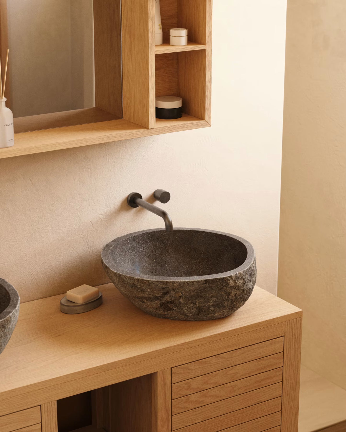 Kave Home Tetsu Stone Wash Basin, Ø 40 cm