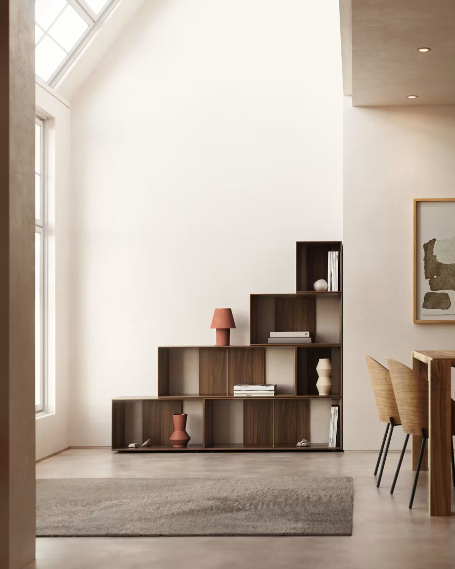 Kave Home Litto Medium Shelf Module in Walnut Veneer, 67 x 38 cm
