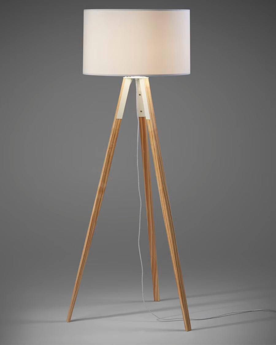 Kave Home Iguazu Floor Lamp in Solid Pine Wood