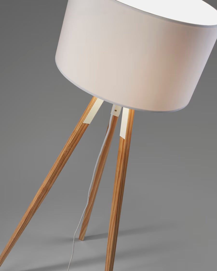 Kave Home Iguazu Floor Lamp in Solid Pine Wood