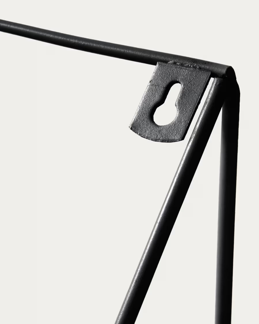 Kave Home Teg Triangular Shelf in Steel with Black Finish 40 x 20 cm