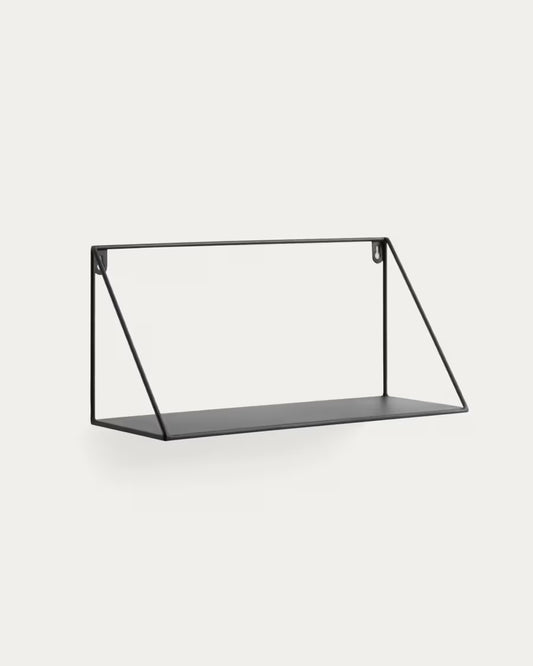 Kave Home Teg Triangular Shelf in Steel with Black Finish 40 x 20 cm