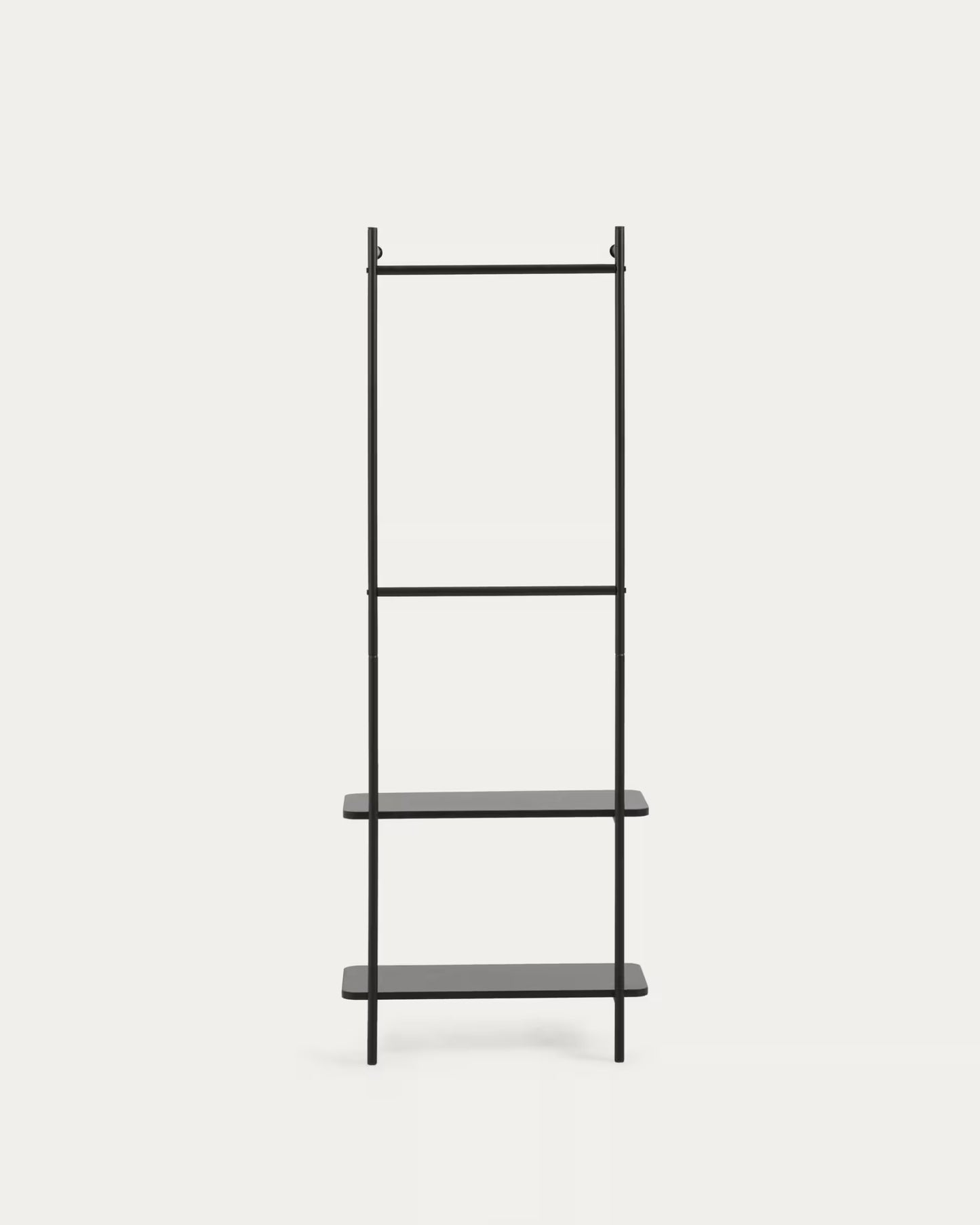 Kave Home Galatia Melamine and Metal Clothes Rail with Black Finish 60 x 162 cm