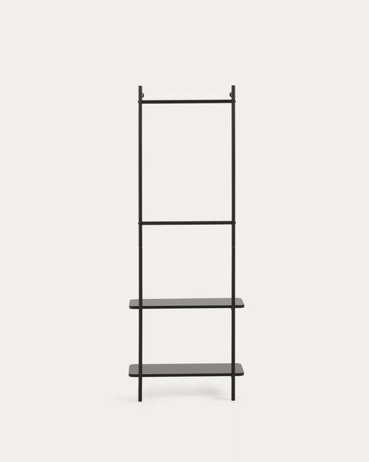 Kave Home Galatia Melamine and Metal Clothes Rail with Black Finish 60 x 162 cm