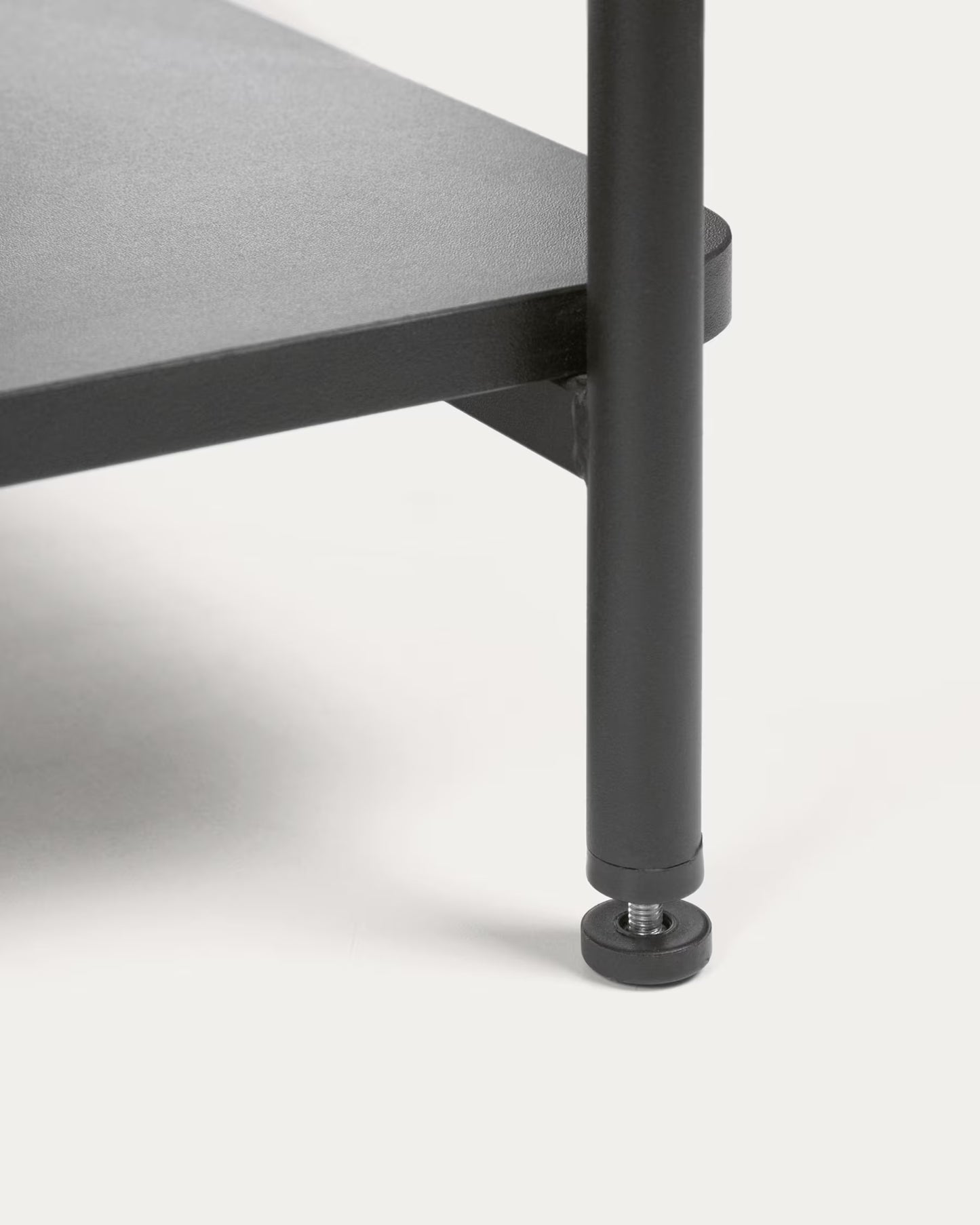 Kave Home Galatia Melamine and Metal Clothes Rail with Bench in Black Finish 100 x 150 cm