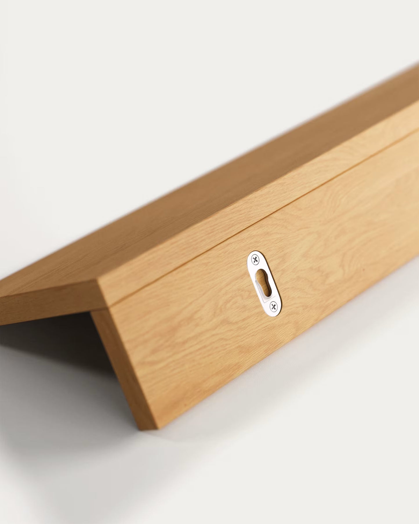 Kave Home Abilen Oak Veneer and White Lacquer Shelf, 120 x 15 cm, FSC™ 100% Certified