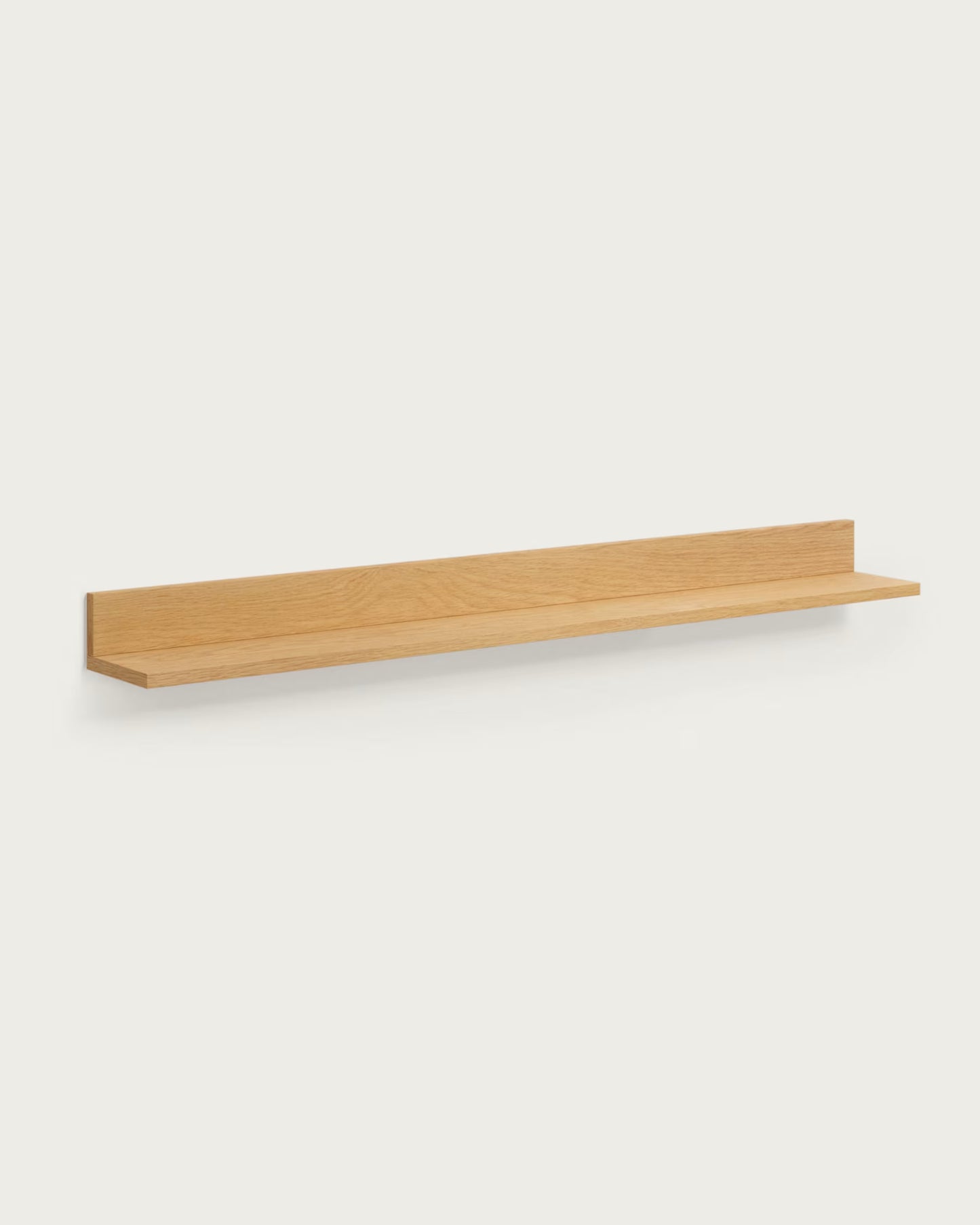 Kave Home Abilen Oak Veneer and White Lacquer Shelf, 120 x 15 cm, FSC™ 100% Certified