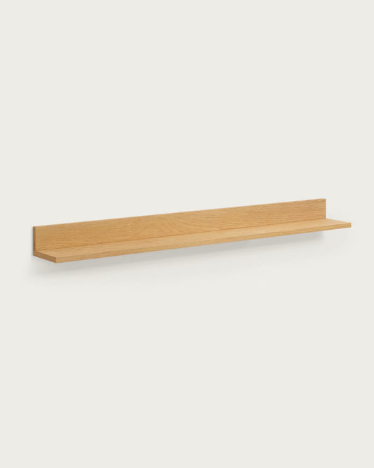 Kave Home Abilen Oak Veneer and White Lacquer Shelf, 120 x 15 cm, FSC™ 100% Certified