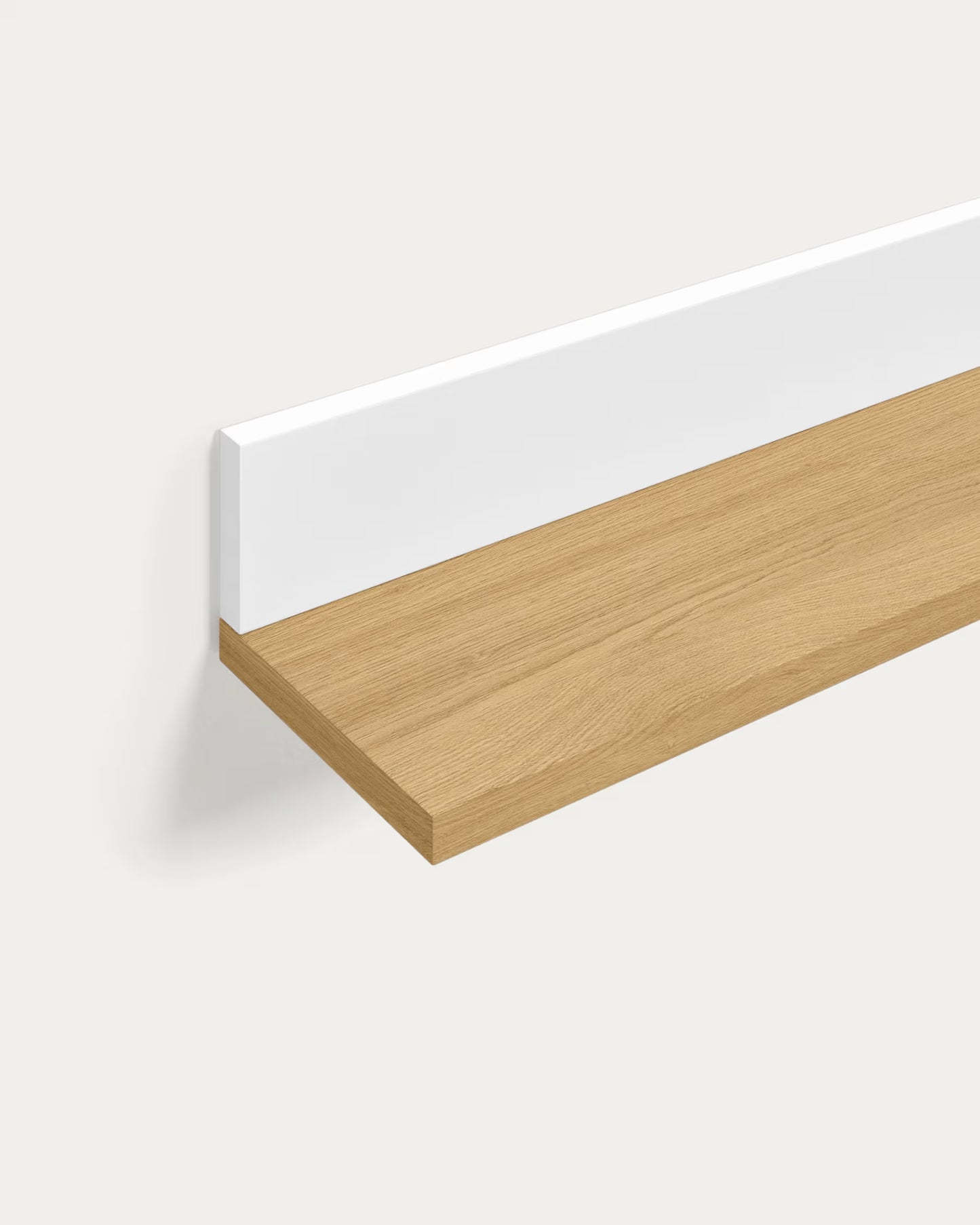 Kave Home Abilen Shelf in Oak Veneer and White Lacquer 80 x 15 cm FSC 100%