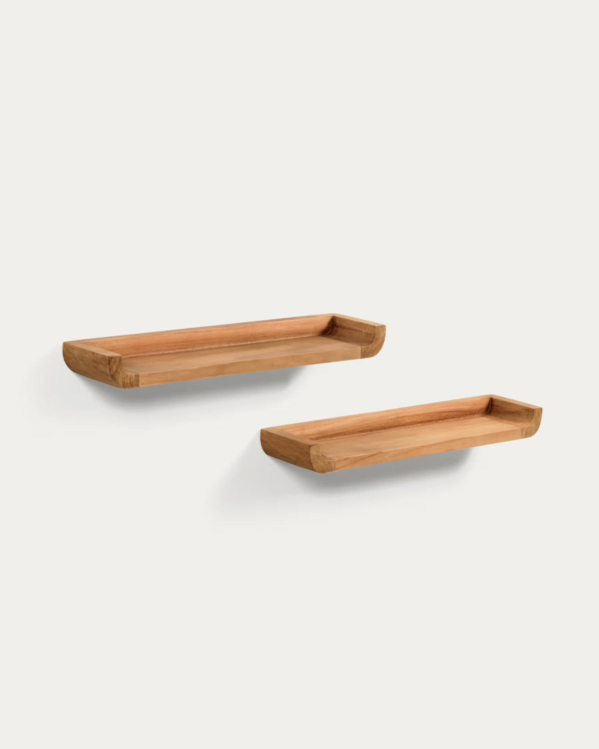 Kave Home Shamel Set of 2 Solid Teak Shelves 50 x 5 cm