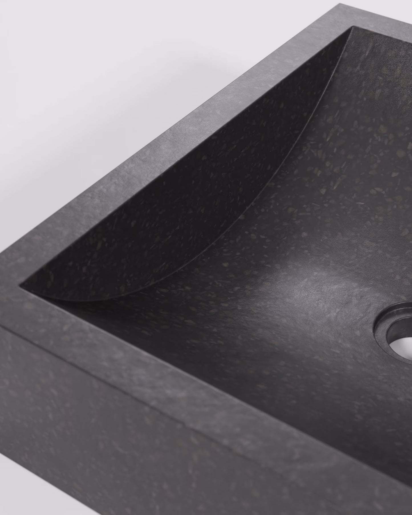 Kave Home Delina Countertop Washbasin in Black Terrazzo 40 x 45 cm