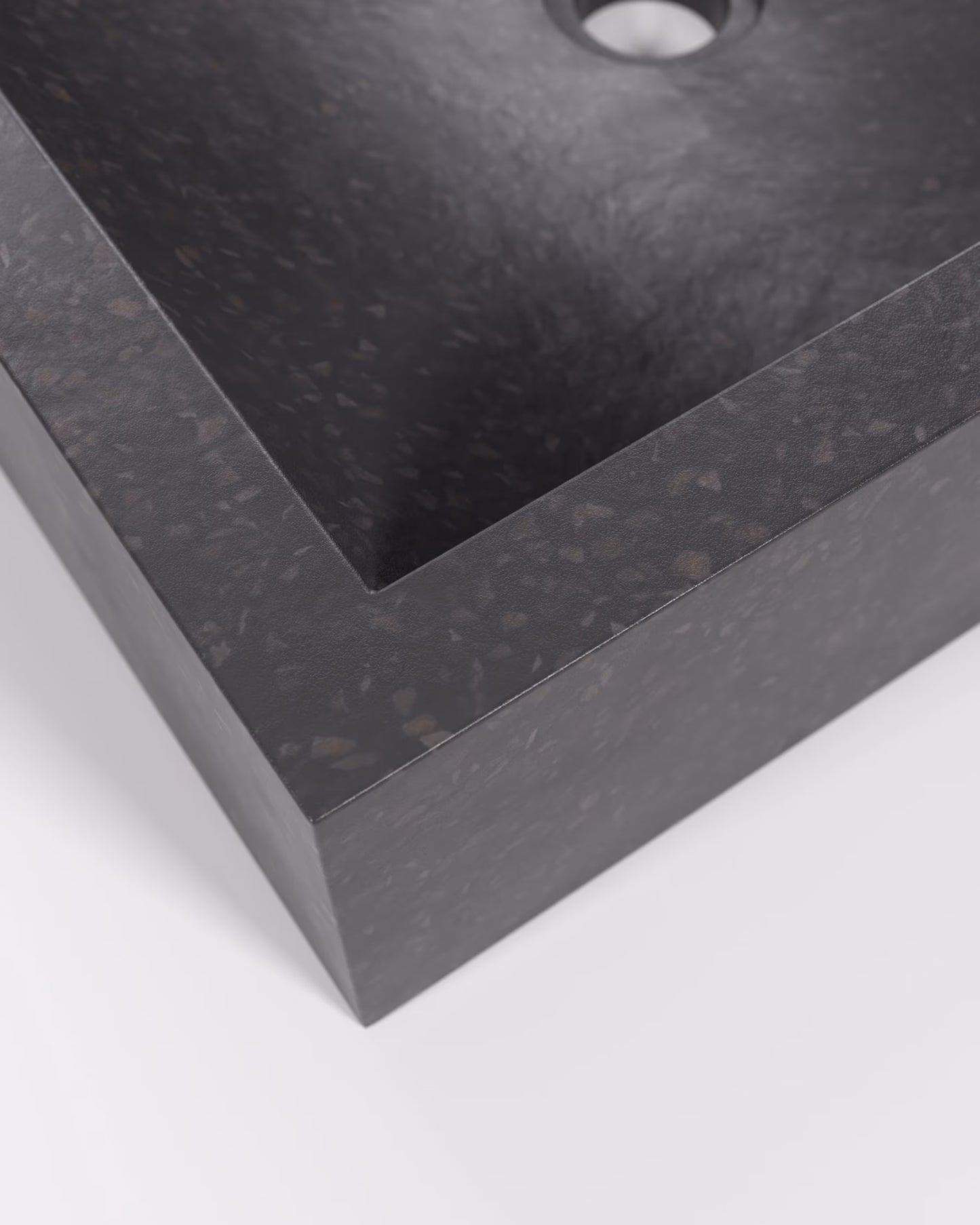 Kave Home Delina Countertop Washbasin in Black Terrazzo 40 x 45 cm