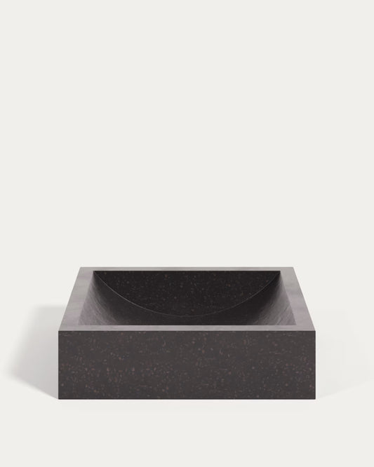 Kave Home Delina Countertop Washbasin in Black Terrazzo 40 x 45 cm
