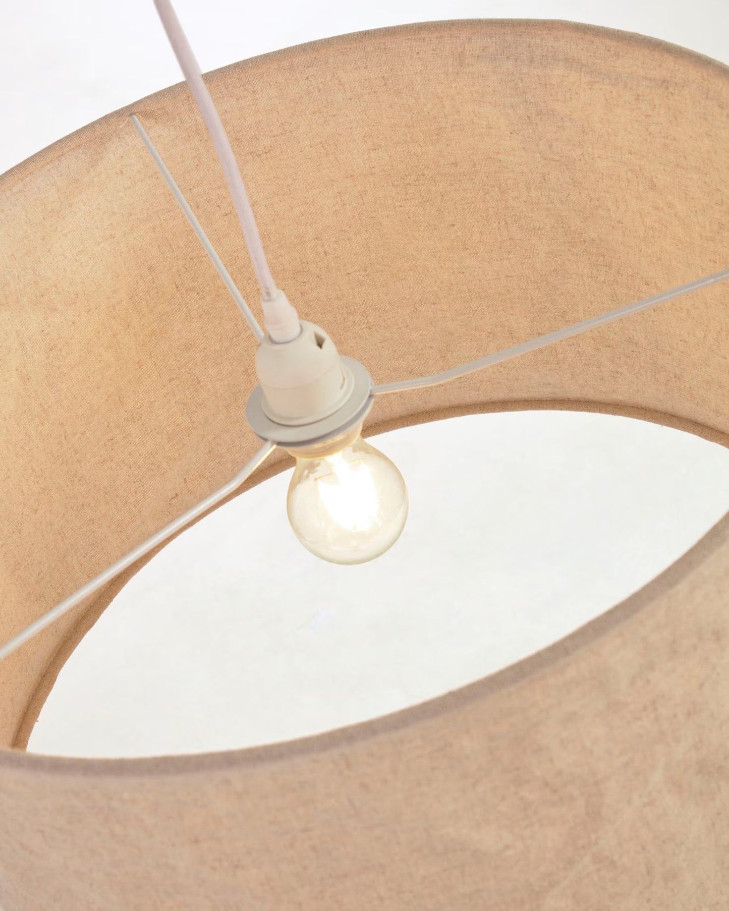 Kave Home Mariela Ceiling Lamp Shade in Linen with Beige Finish Ø 50 cm