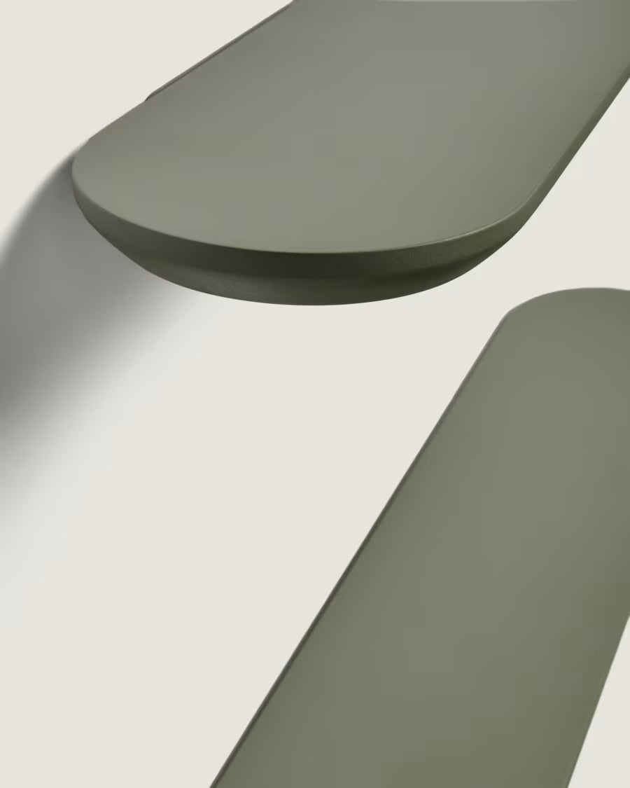 Kave Home Arely Set of 2 Shelves in Mdf with Green Lacquer Finish 35 cm/55 cm