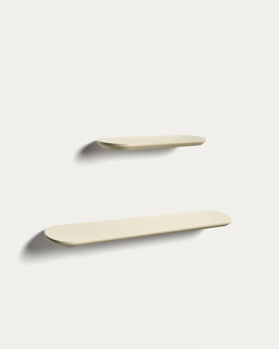 Kave Home Arely Set of 2 MDF Shelves with Beige Lacquer Finish 35 cm/55 cm