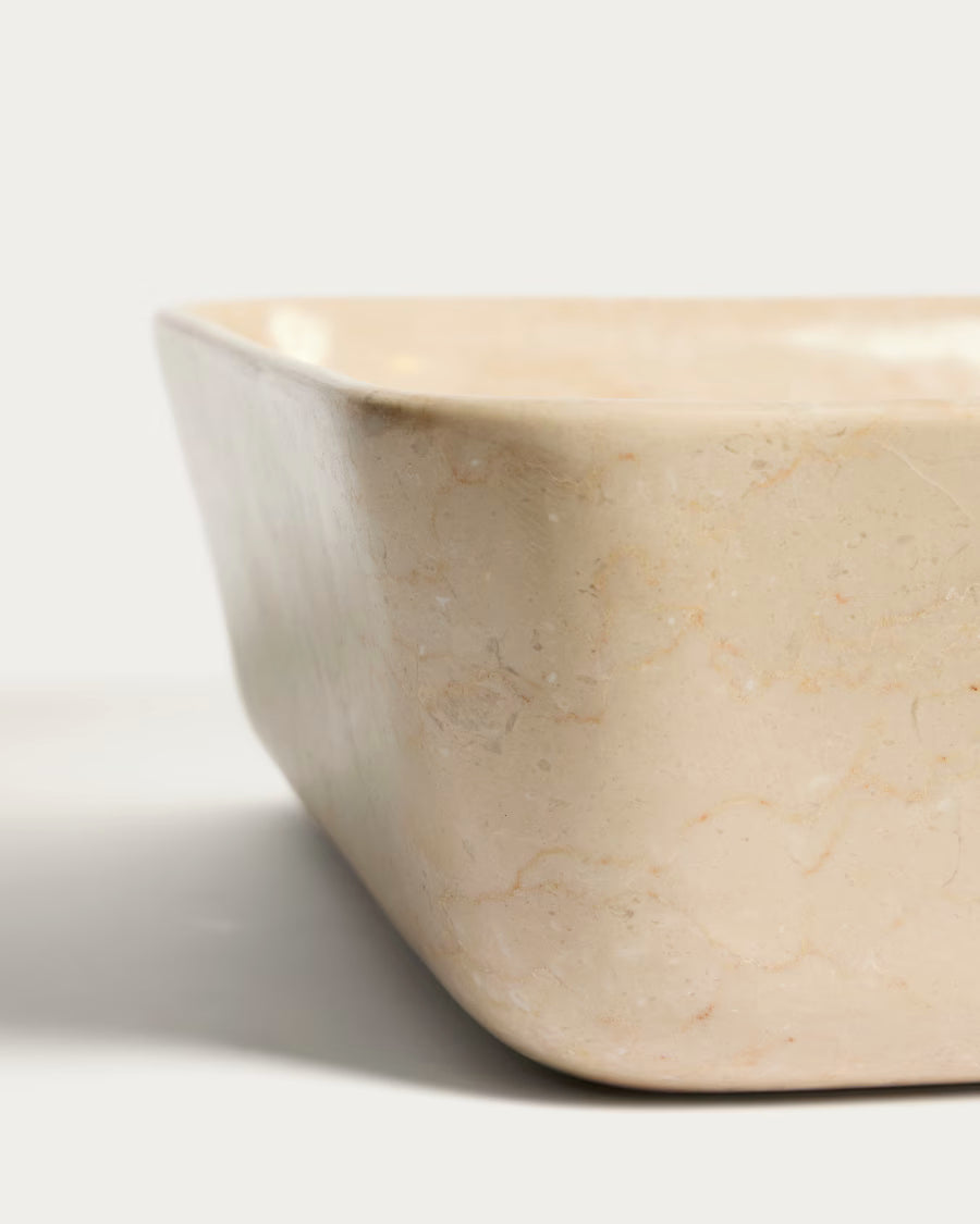 Kave Home Darnen Beige Marble Countertop Washbasin 55 x 35cm