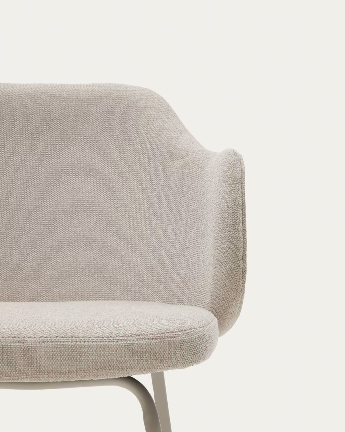 Kave Home Yunia Chair in Beige with Steel Legs in a Painted Beige Finish FR