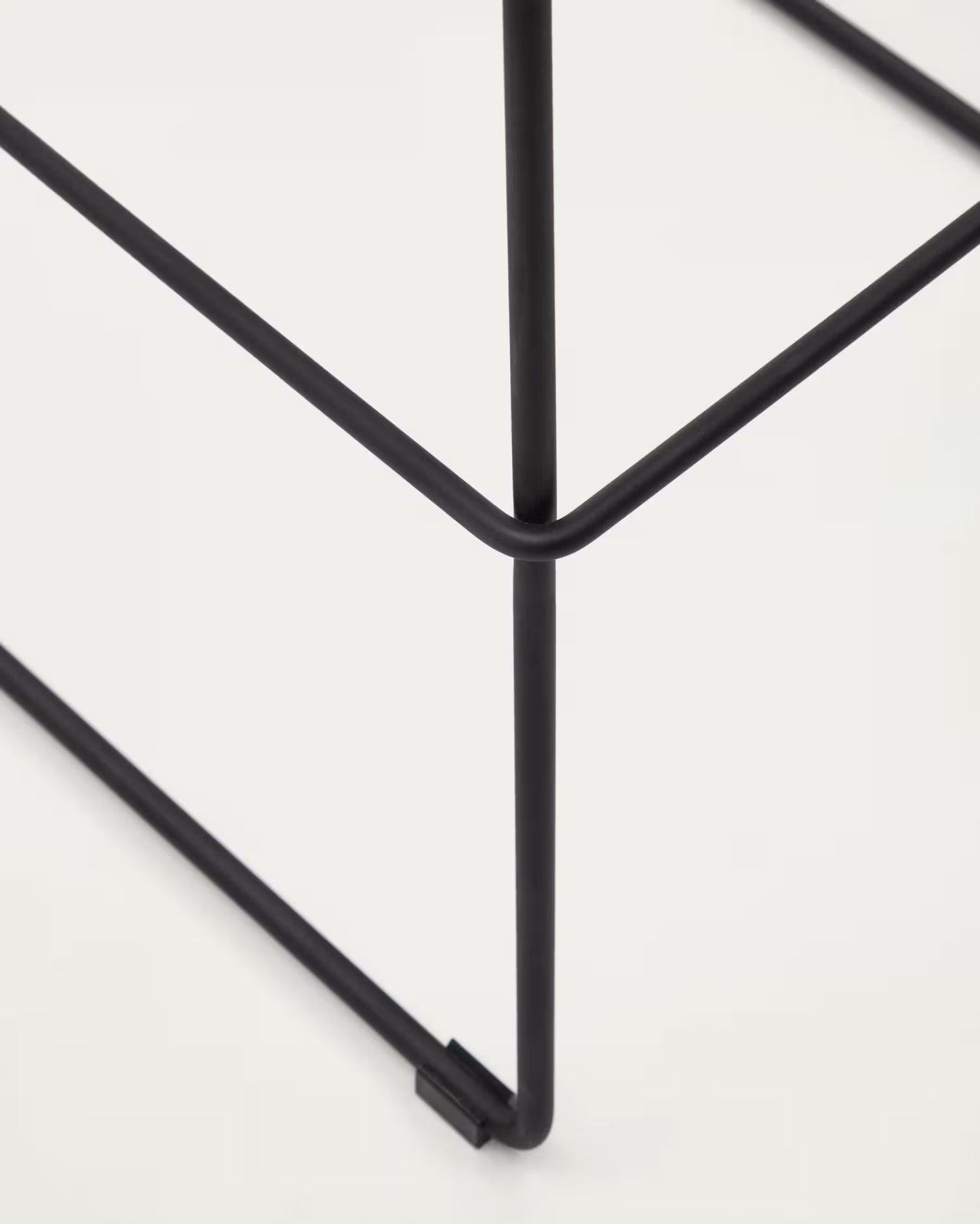 Kave Home Zahara Beige Stool with Steel in a Black Finish, Height 76 cm FSC 100%