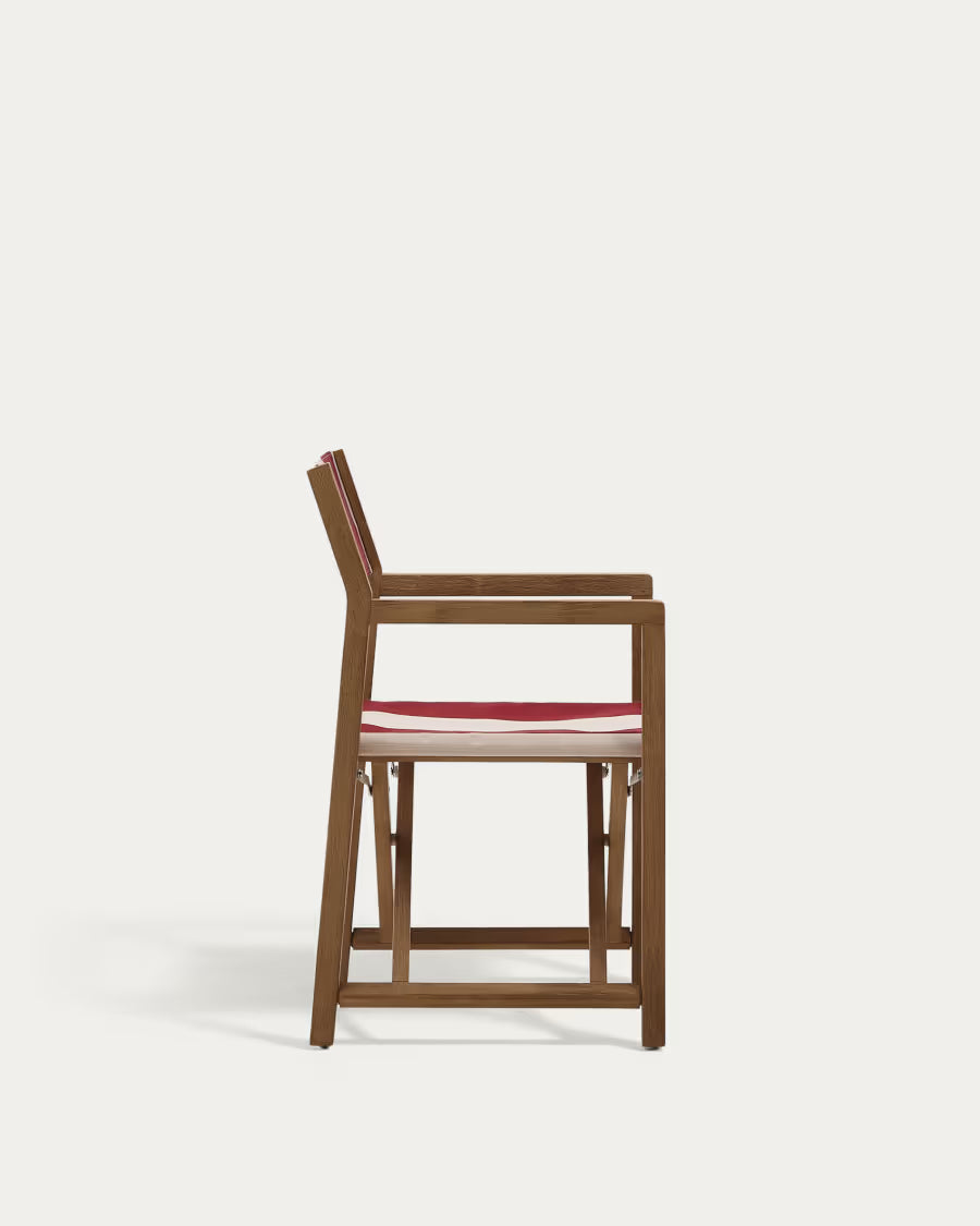 Kave Home Vilara Burgundy and Beige Striped Outdoor Folding Chair Set of 2 Made of FSC 100% Solid Acacia Wood (Copy)