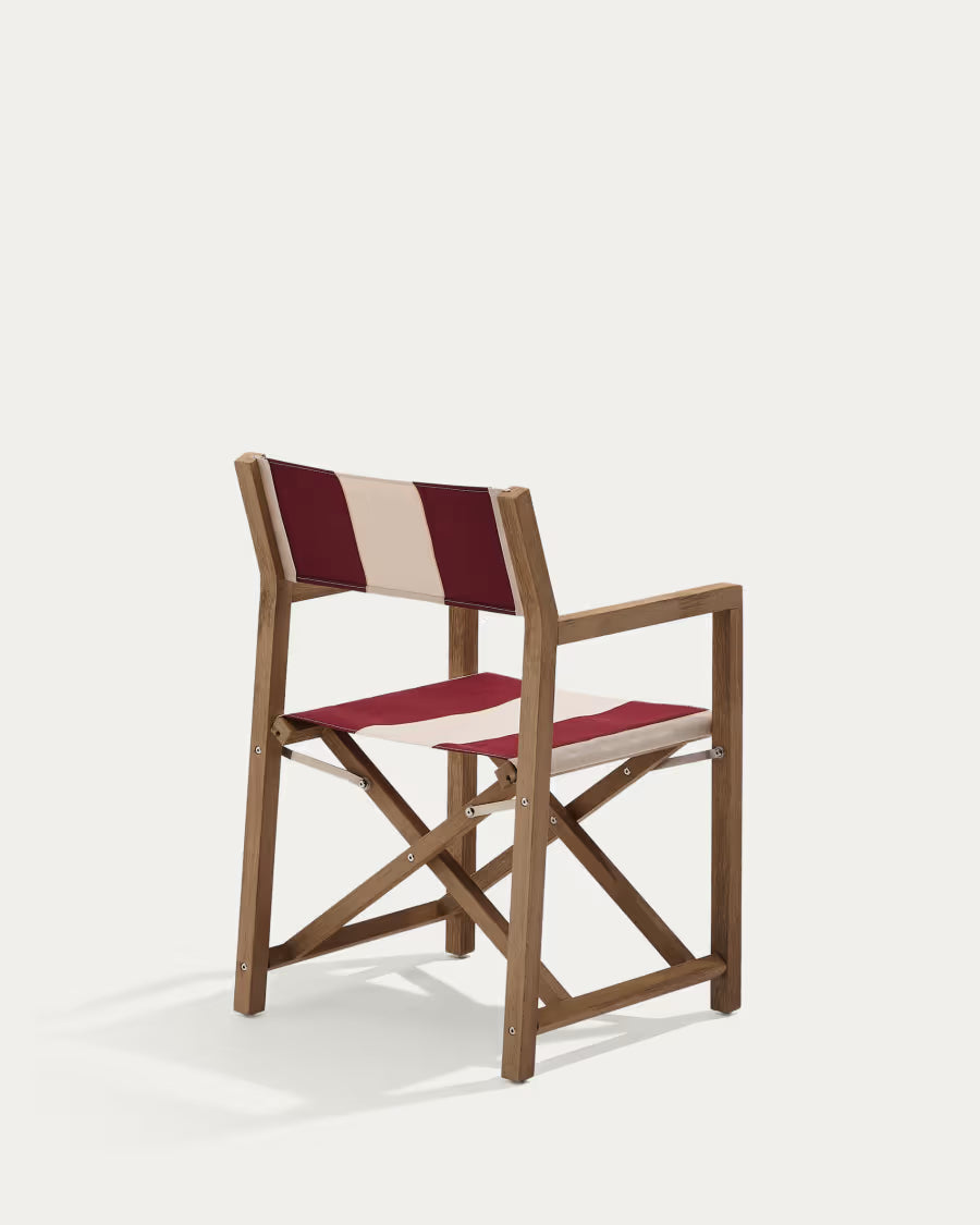 Kave Home Vilara Burgundy and Beige Striped Outdoor Folding Chair Set of 2 Made of FSC 100% Solid Acacia Wood (Copy)