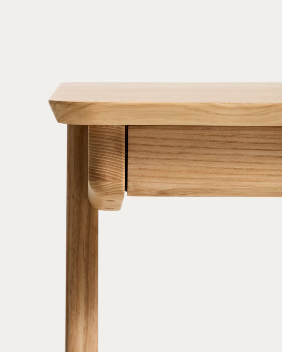 Kave Home Julia Table in Veneer and Solid Ash Wood 120 x 65 cm