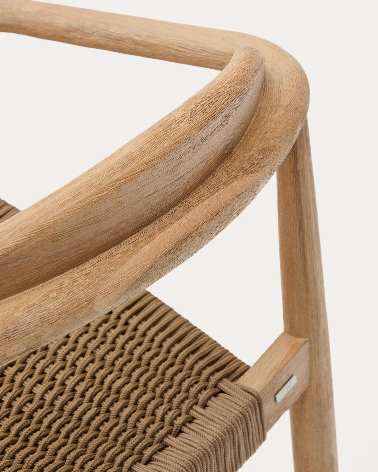 Kave Home Nina Stackable Chair in FSC 100% Solid Acacia Wood and Beige Rope Seat