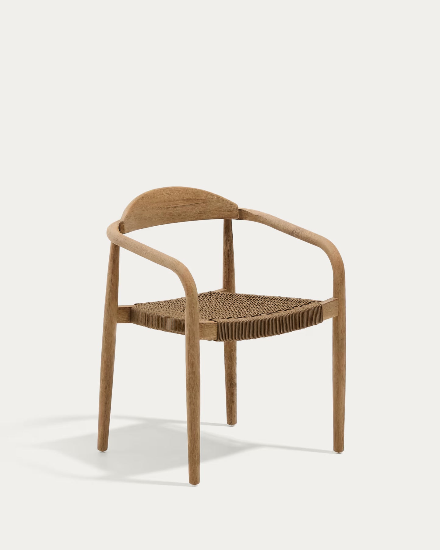 Kave Home Nina Stackable Chair in FSC 100% Solid Acacia Wood and Beige Rope Seat