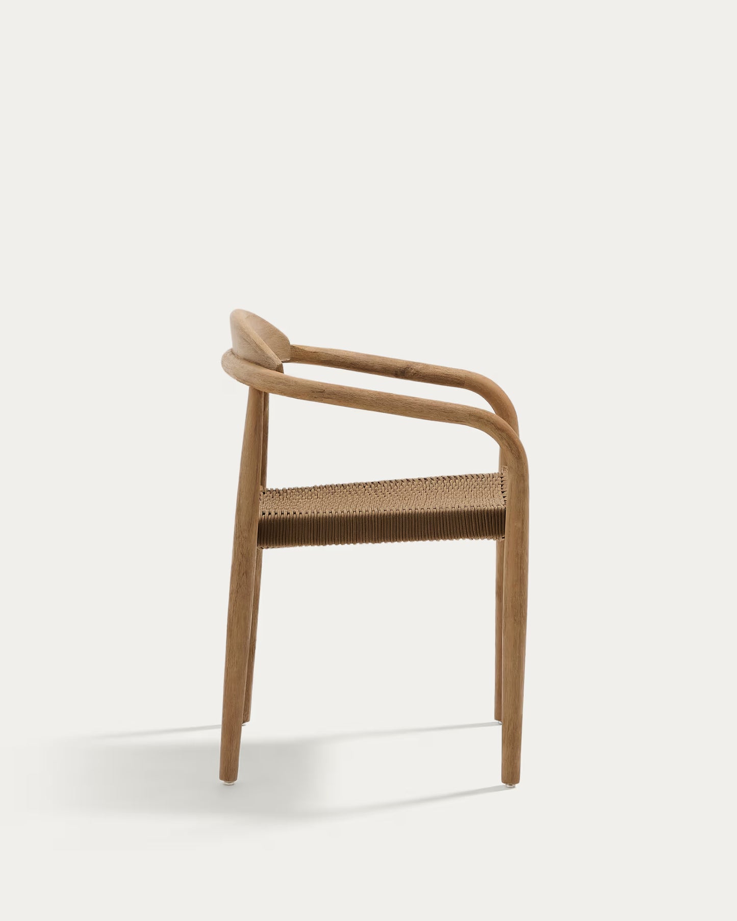 Kave Home Nina Stackable Chair in FSC 100% Solid Acacia Wood and Beige Rope Seat
