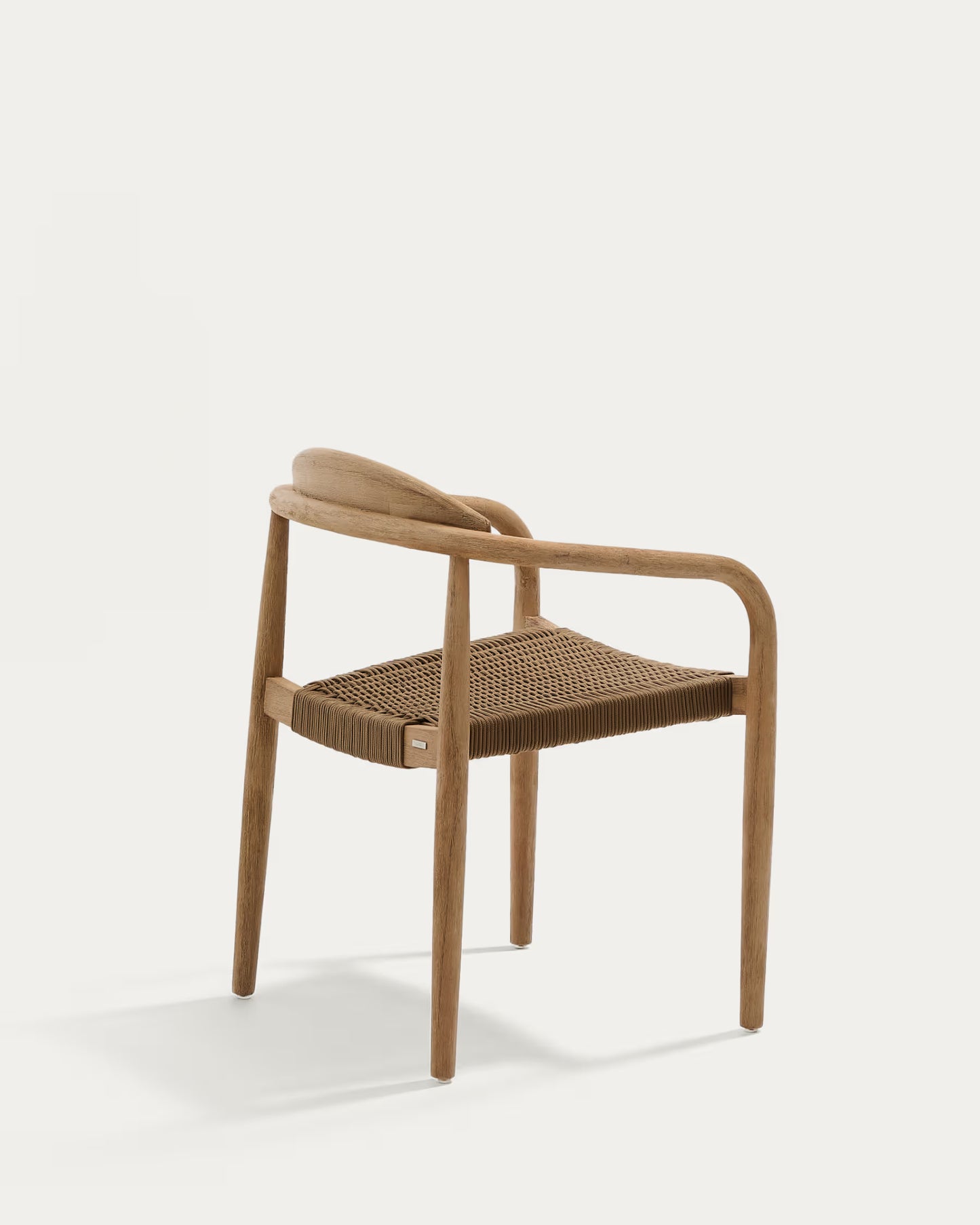 Kave Home Nina Stackable Chair in FSC 100% Solid Acacia Wood and Beige Rope Seat