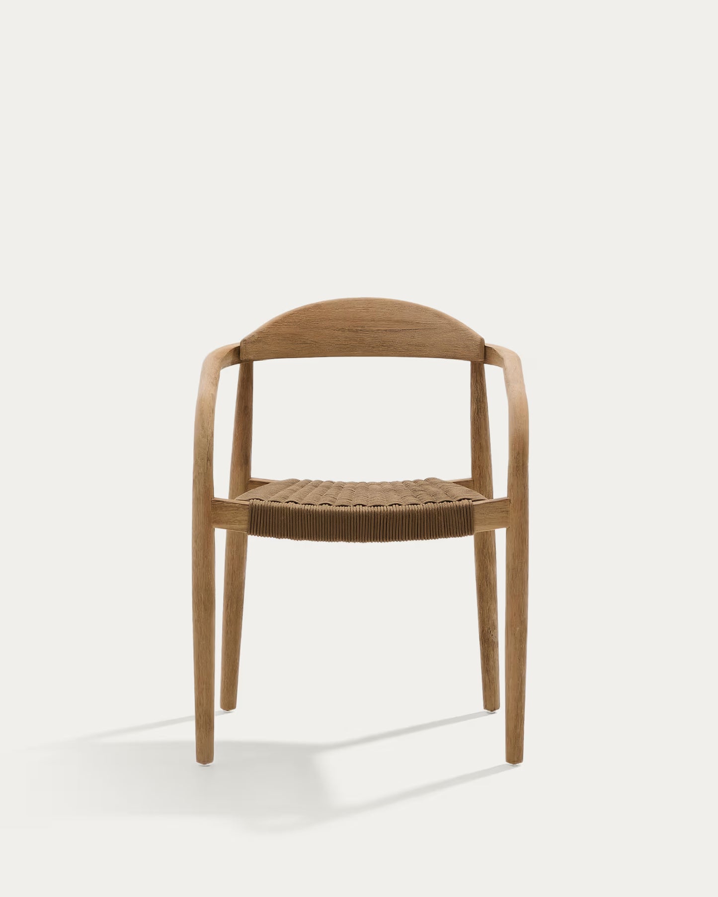 Kave Home Nina Stackable Chair in FSC 100% Solid Acacia Wood and Beige Rope Seat