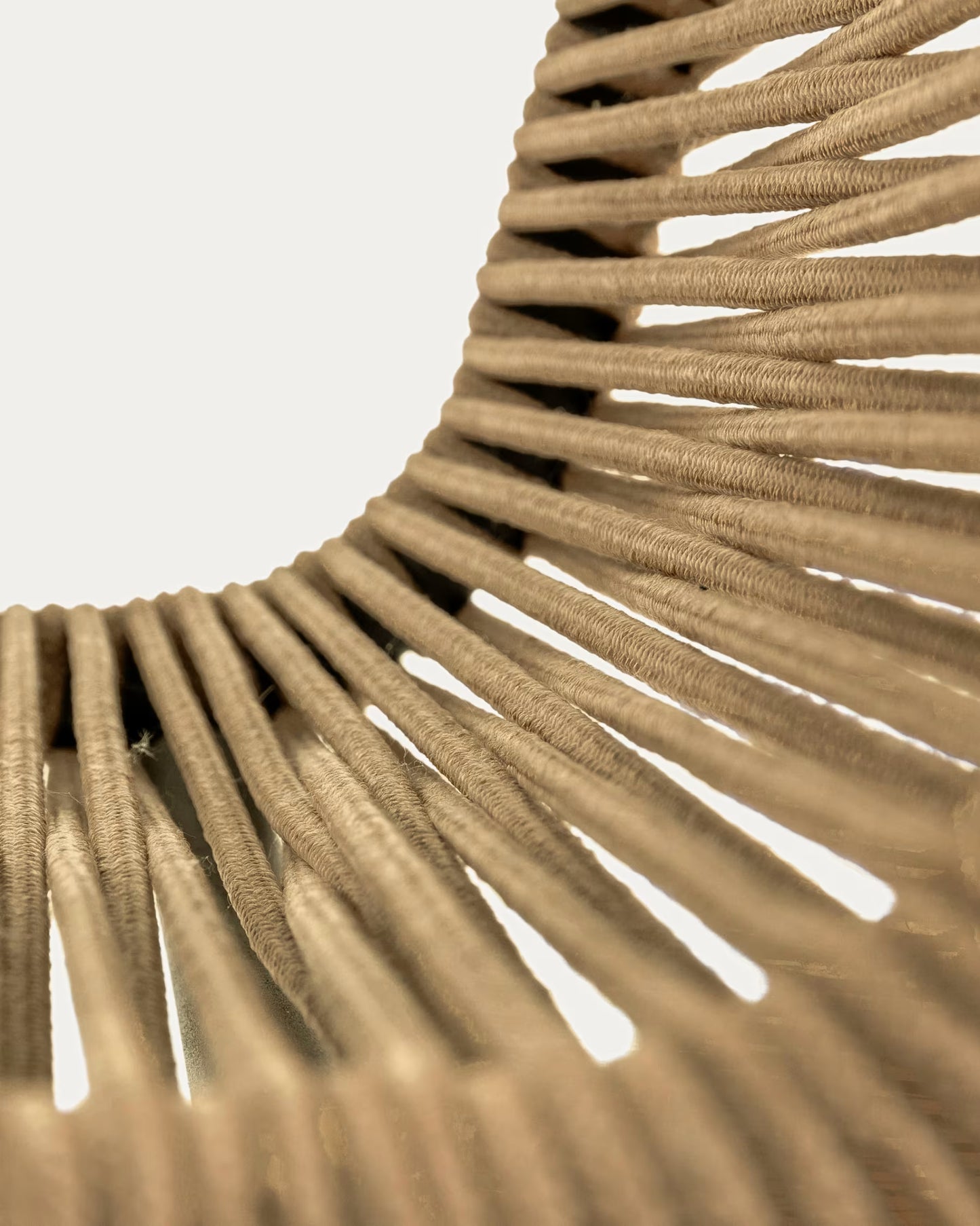 Kave Home Lambton Stackable Chair in Brown Rope and Steel with Black Finish