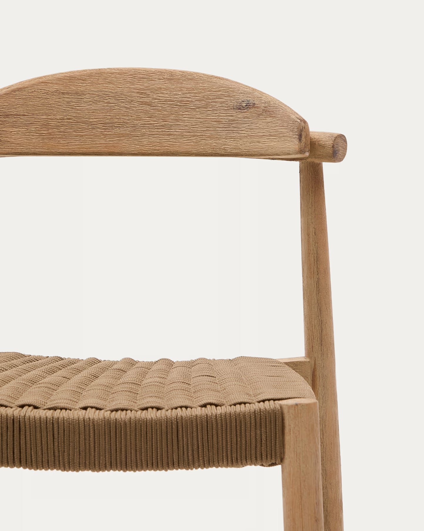 Kave Home Nina Stool in Solid Acacia Wood Height 62 cm