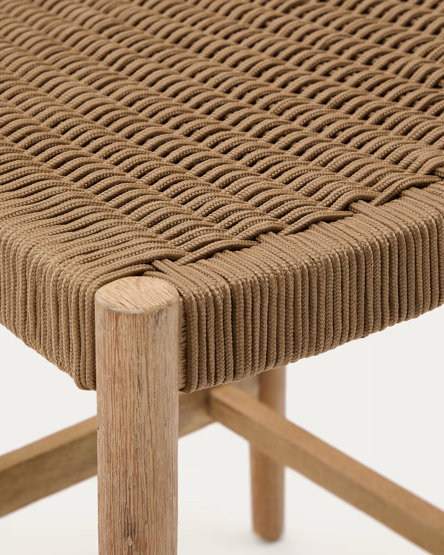 Kave Home Nina Stool in Solid Acacia Wood Height 62 cm