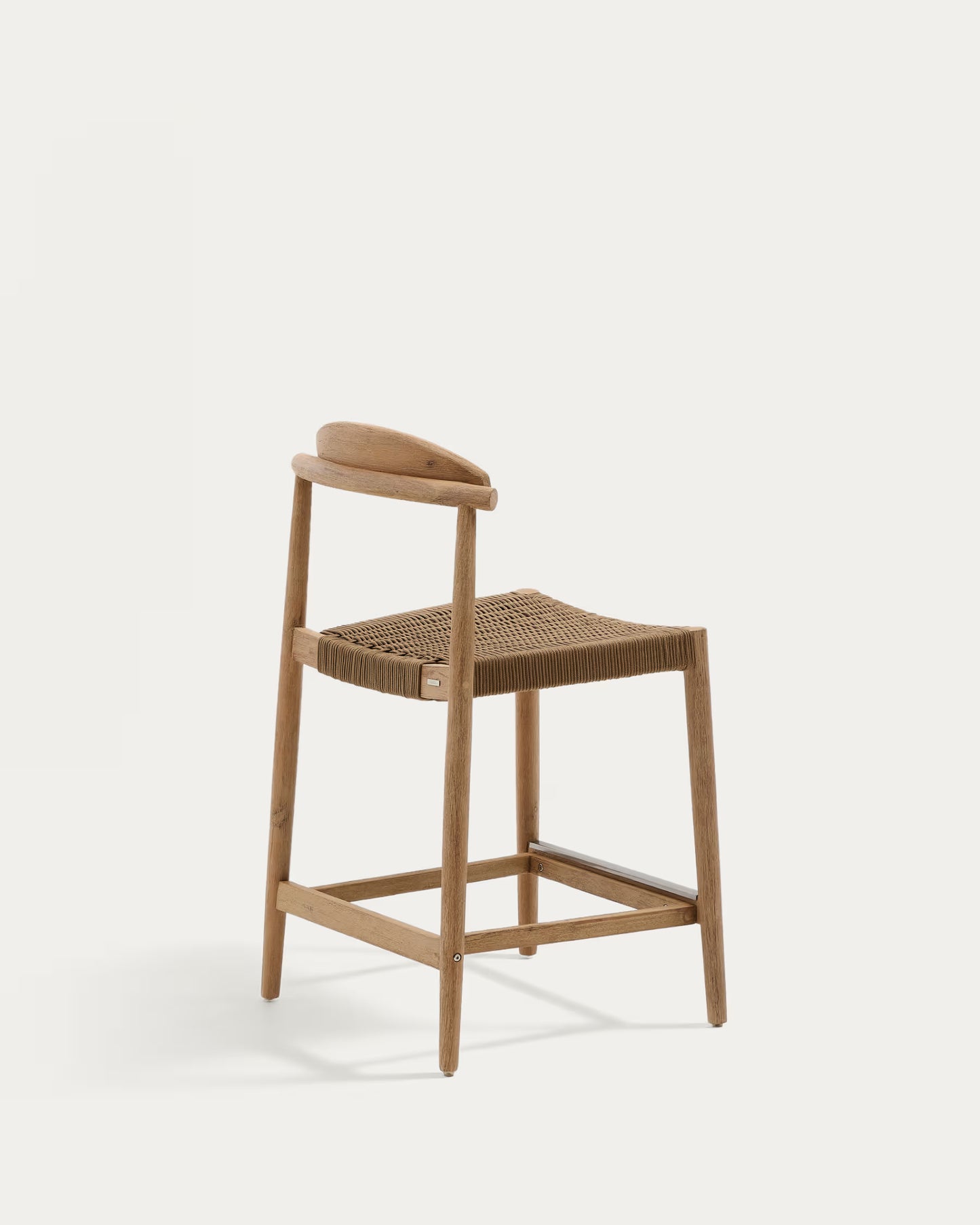 Kave Home Nina Stool in Solid Acacia Wood Height 62 cm