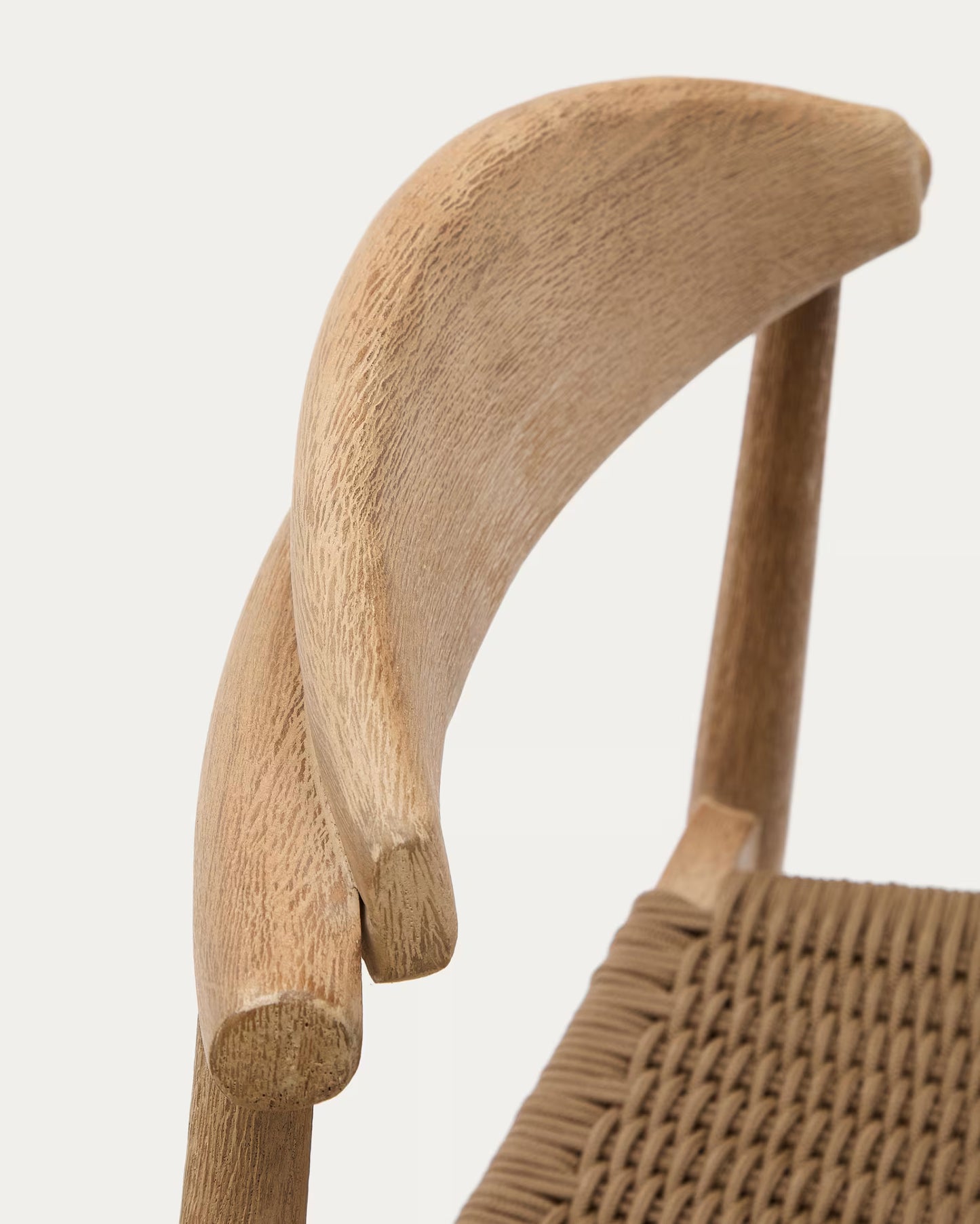 Kave Home Nina Stool in Solid Acacia Wood, Height 76 cm FSC 100%