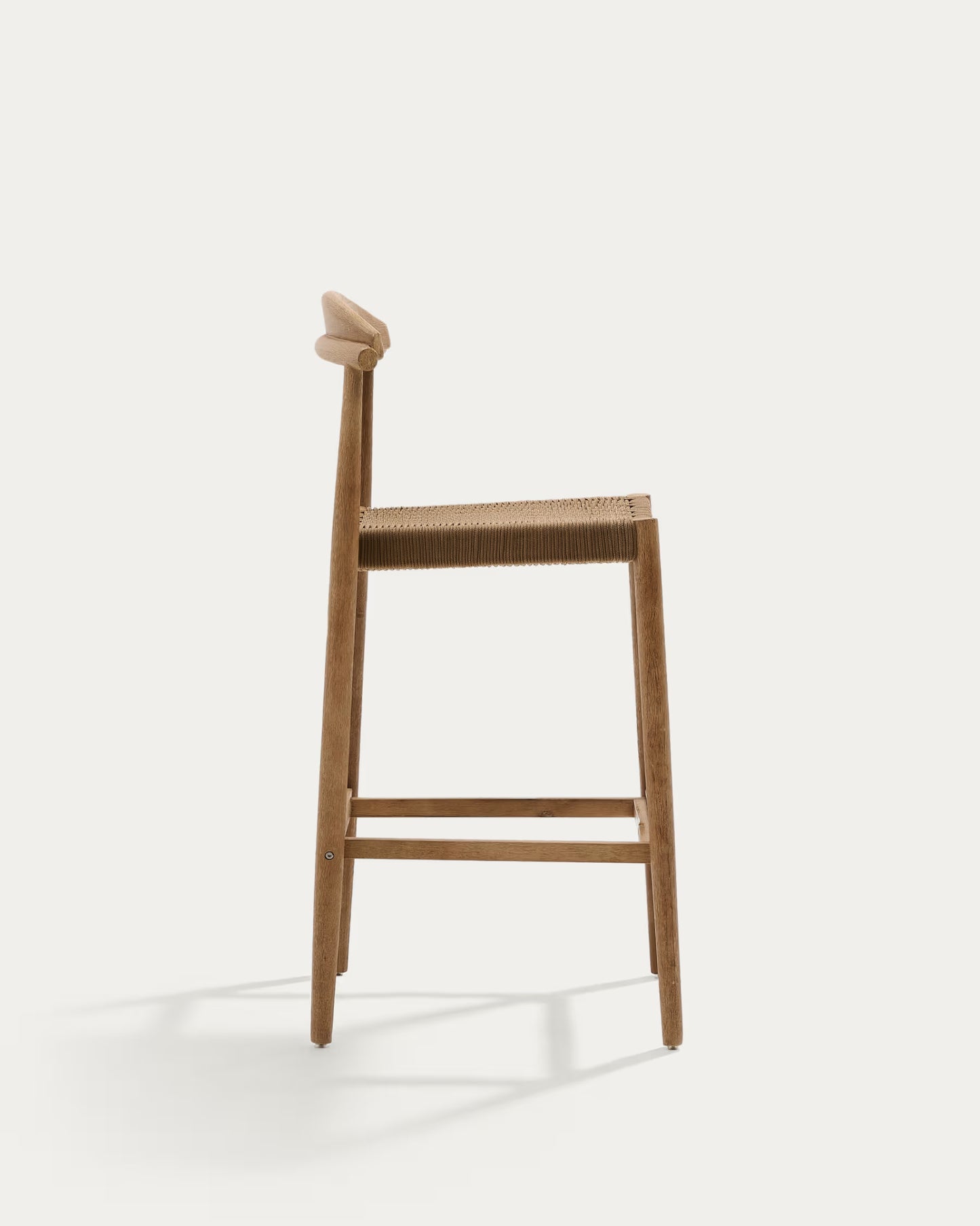 Kave Home Nina Stool in Solid Acacia Wood, Height 76 cm FSC 100%