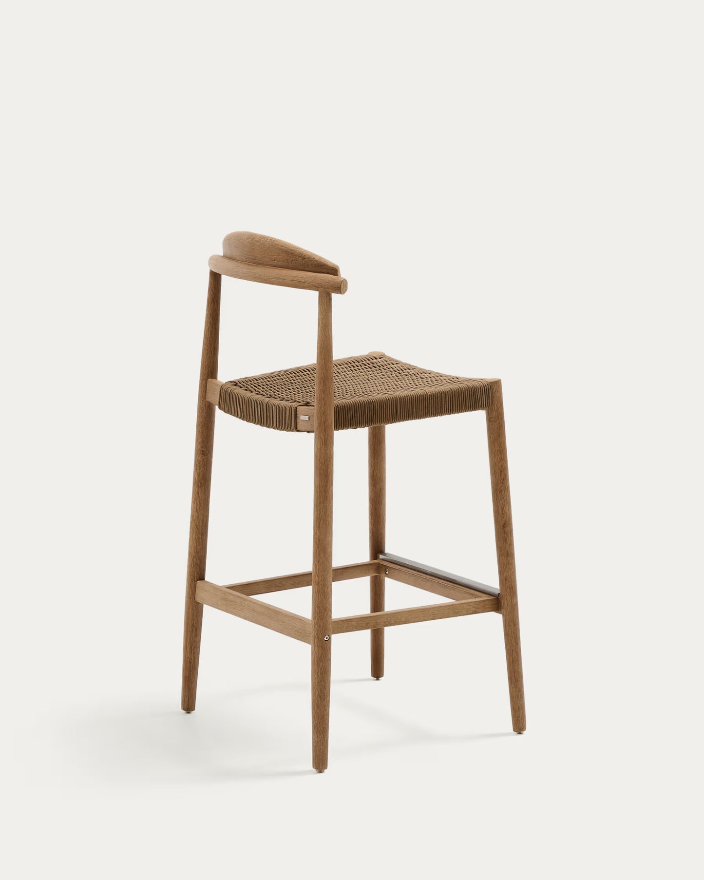 Kave Home Nina Stool in Solid Acacia Wood, Height 76 cm FSC 100%